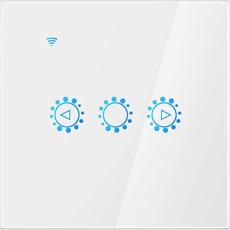 مفتاح حائط ذكي للتحكم في إضاءة WiFi، لوحة زجاجية تعمل باللمس، تحكم صوتي، أبيض، تطبيق Ewelink. - Image 1